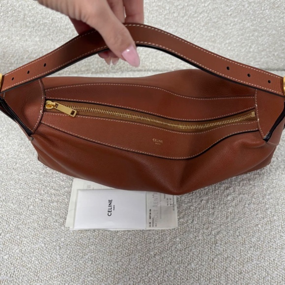 Authentic Celine Medium Romy Tan Supple Calfskin Gold Hardware - Picture 2 of 14